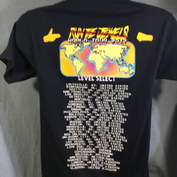 2017 El-P & Killer Mike “Run The Jewels World Tour Hip-Hop Concert T-Shirt Sz Sm - Picture 3 of 5